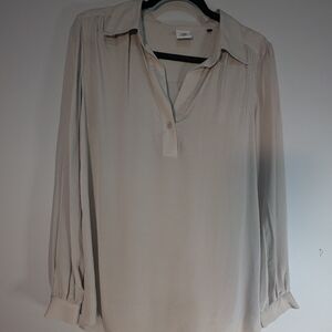 CAbi Long Sleeved Blouse Tan Size M